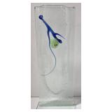 Mid Century Hand Crafted Glass Sculpture Vase