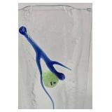 Mid Century Hand Crafted Glass Sculpture Vase