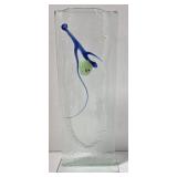 Mid Century Hand Crafted Glass Sculpture Vase