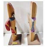 Pair of Totem Pole Figures & Dancers - Native American Souvenir Ak-Sar-Ben Gardens