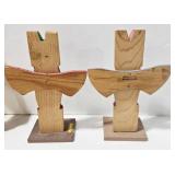 Pair of Totem Pole Figures & Dancers - Native American Souvenir Ak-Sar-Ben Gardens