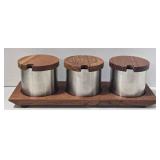 Mid-Century Teak Snack Set - Handmade Ceramic Bowl - Cheryl Thompson Atmospheres Mug