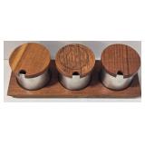 Mid-Century Teak Snack Set - Handmade Ceramic Bowl - Cheryl Thompson Atmospheres Mug