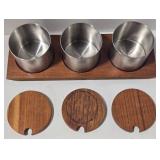 Mid-Century Teak Snack Set - Handmade Ceramic Bowl - Cheryl Thompson Atmospheres Mug