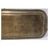 Vintage Indian Brass Etched Long Tray - Floral Border Design
