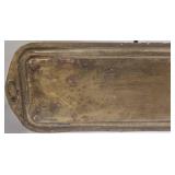 Vintage Indian Brass Etched Long Tray - Floral Border Design