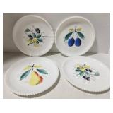 Westermore Milk Glass Fruit Plates (Lot of 4)
