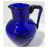 Three-Piece Set: Cobalt Blue Pitcher, Hand Blown Teardrop Ornament & Japanese Bowl (Lot of 3)