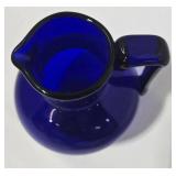 Three-Piece Set: Cobalt Blue Pitcher, Hand Blown Teardrop Ornament & Japanese Bowl (Lot of 3)