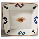 Hartstone Pottery Ceramic Platter - Geometric Native Aztec Pattern