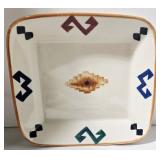 Hartstone Pottery Ceramic Platter - Geometric Native Aztec Pattern