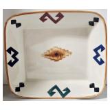 Hartstone Pottery Ceramic Platter - Geometric Native Aztec Pattern