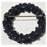 Black Bead Jewelry Set - 2 Necklaces & 1 Brooch