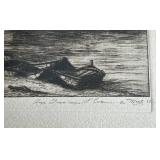 Vintage C. Meryon Notre Dame Apse Etching - 16 x 12 in