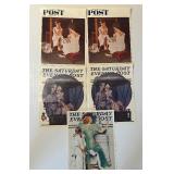 Norman Rockwell Prints & The Saturday Evening Post Covers - 8 1/2 x 11 in (Lot of 5)