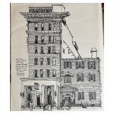 Robert Miles Parker - John Wesley Hotel & Oliver Sturges House - Ink Drawing (13 in x 16 in), 1975