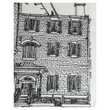 Robert Miles Parker - John Wesley Hotel & Oliver Sturges House - Ink Drawing (13 in x 16 in), 1975