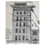 Robert Miles Parker - John Wesley Hotel & Oliver Sturges House - Ink Drawing (13 in x 16 in), 1975