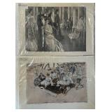 Antique Prints 1908 - The Cotillion (Christy) & A Picnic on the Beach (Fisher) (Lot of 2)