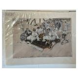 Antique Prints 1908 - The Cotillion (Christy) & A Picnic on the Beach (Fisher) (Lot of 2)