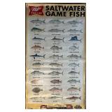 Miller High Life Vintage 1998 Freshwater & Saltwater Game Fish Commercial Vinyl Poster 36 x 65