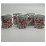 Corelle Coordinates Paisley Mugs - 4 in Tall (Lot of 5)