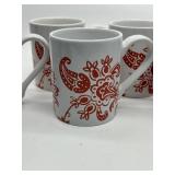 Corelle Coordinates Paisley Mugs - 4 in Tall (Lot of 5)