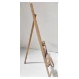 Miniature Wood Art Easels (2) & Polish Souvenir Doll & Hand-Carved Wood Face Collectibles