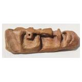 Miniature Wood Art Easels (2) & Polish Souvenir Doll & Hand-Carved Wood Face Collectibles