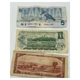 Canada Banknotes & Coins - CAD $24 Total