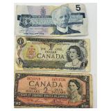 Canada Banknotes & Coins - CAD $24 Total