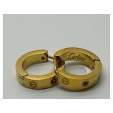 Cartier Inspired Love Hoop Earrings - Gold Plated