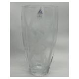 Krosno Deco-Glass Vase - Large Geometrical Etched Design - Made in Poland