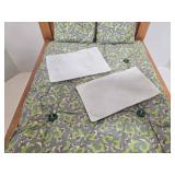 Doll Bed - Vintage Floral Wood Frame with Mattress & Quilted Cover