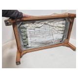 Doll Bed - Vintage Floral Wood Frame with Mattress & Quilted Cover