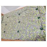 Doll Bed - Vintage Floral Wood Frame with Mattress & Quilted Cover