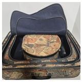 Harvard Passport Print 3-Piece Travel Luggage Set with Round Vanity Case