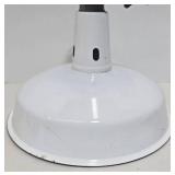 Vintage Industrial Barn Light & Gas Station Light - White Enamel Porcelain