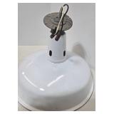 Vintage Industrial Barn Light & Gas Station Light - White Enamel Porcelain