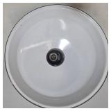 Vintage Industrial Barn Light & Gas Station Light - White Enamel Porcelain