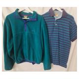 Vintage L.L.Bean Vintage Pullover Fleece & Striped Polo Shirt - Men