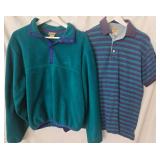 Vintage L.L.Bean Vintage Pullover Fleece & Striped Polo Shirt - Men