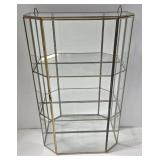 Vintage Brass & Glass Display Curio Cabinet