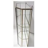 Vintage Brass & Glass Display Curio Cabinet