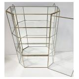 Vintage Brass & Glass Display Curio Cabinet