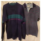 L.L.Bean Vintage Mock-Neck Long Sleeve Shirt & Striped Polo Shirt - Men