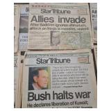1991 Collection of Star Tribune Gulf War Newspapers