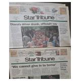 Star Tribune Front Pages - Diana, Princess of Wales Death Coverage Collection (Lot of 9)