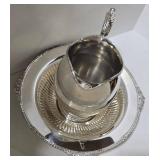 Vintage 2pc Silver Plated Kingsbury Bowl & Viking Yorkshire Pitcher
