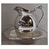Vintage 2pc Silver Plated Kingsbury Bowl & Viking Yorkshire Pitcher